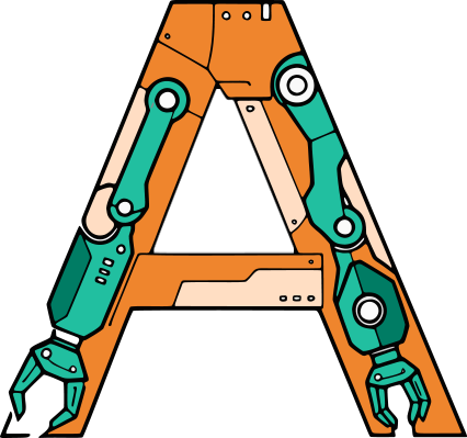 The GAP logo: a letter A made of robot arms